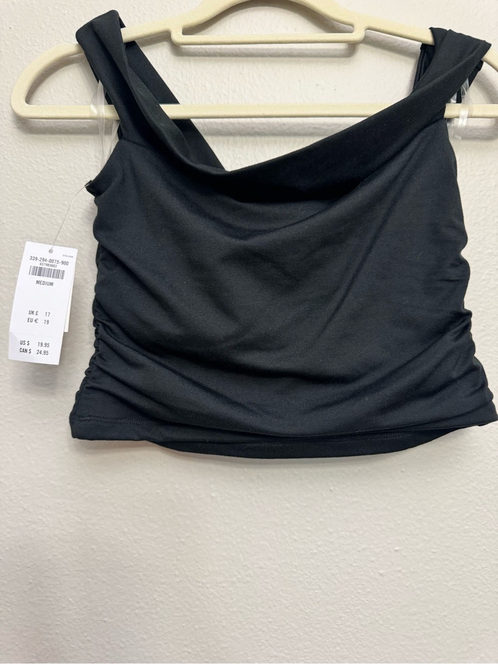 Hollister Black Cowl-Neck Cropped Tank